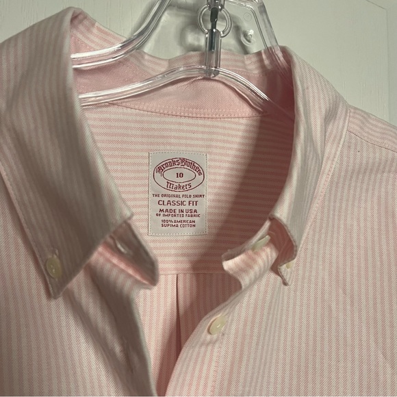 Pink pin stripe Brooks Brothers size 10 women’s button down GREAT CONDITION - Picture 6 of 7